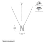 S925 Sterling Silver Simple Zircon Necklace with English Letters