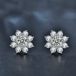 S925 Sterling Silver Moissanite Sunflower Earrings