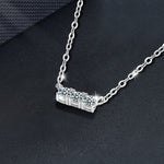S925 Sterling Silver Three Stone Moissanite Necklace