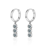 Tassel-shaped moissanite earrings in 925 sterling silver