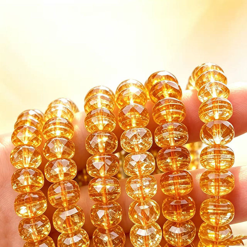 Natural faceted citrine abacus-bead bracelet