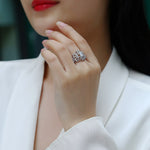 S925 Sterling Silver Ring with Moissanite