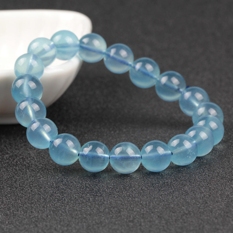 Natural Ice-Texture Aquamarine Bracelet