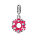 S925 Sterling Silver Donut Macaron Pendant