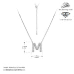 S925 Sterling Silver Simple Zircon Necklace with English Letters