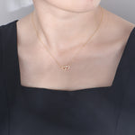 S925 Sterling Silver Simple Zircon Inlaid Heart-Shaped Buckle Necklace