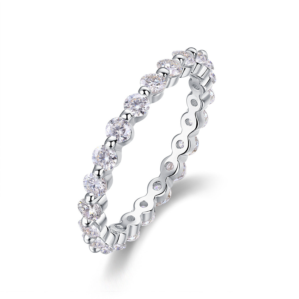 S925 Silver Moissanite Solid-Band Ring