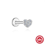 S925 Sterling Silver Moissanite Threaded Cartilage Stud(Single unit)