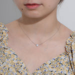 S925 Sterling Silver Small Zircon Diamond Loving Heart-Shaped Necklace