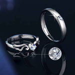 925 Sterling Silver Moissanite Angel Wing Couple Ring