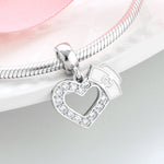 S925 Sterling Silver Heart Nurse Cap Zircon Inlaid Pendant