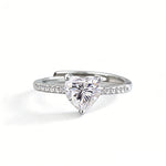S925 Sterling Silver Heart Moissanite Ring