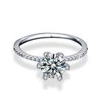 S925 Sterling Silver Classic Six-Claw Moissanite Ring