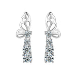 S925 Sterling Silver Moissanite Butterfly Tassel Earrings