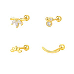 S925 Sterling Silver Geometric Zircon Stud Earrings(Single unit)