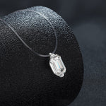 S925 Sterling Silver Moissanite Rectangular Pendant Necklace