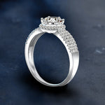 S925 Sterling Silver round Bag Moissanite Ring
