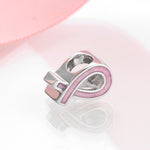 S925 Sterling Silver Red Ribbon Bead Pendant