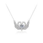 S925 Sterling Silver Moissanite Swan Pendant Necklace