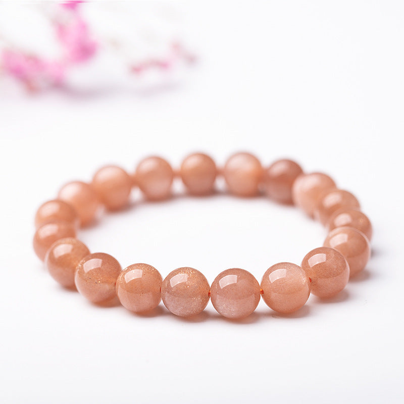 Natural Sunstone and Orange-Yellow Moonstone Bracelet