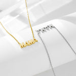 S925 Sterling Silver Electroplated 14K Glossy Mama Letter Pendant Mother's Day Necklace