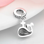 S925 Sterling Silver Whale Zircon Inlaid Pendant