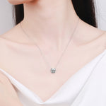 S925 Sterling Silver Moissanite Eight-Claw Pendant Simple Necklace