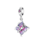 S925 Sterling Silver Purple Butterfly Zircon Pendant
