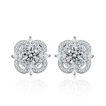 925 Sterling Silver Four-Leaf Clover Stud Earrings — Stylish & Sophisticated Moissanite
