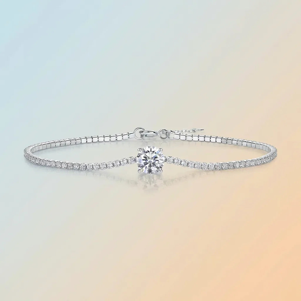 S925 Silver "Dawn Dew" Moissanite Bracelet