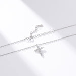 S925 Sterling Silver Faith Pendant with Zircon Cross Necklace