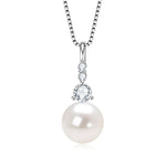 S925 Sterling Silver Moissanite Pendant Pearl Necklace
