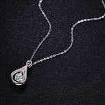 S925 Sterling Silver Moissanite Beating Heart Water Drop Pendant Necklace