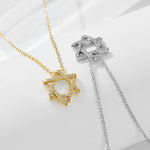 S925 Sterling Silver Six-Pointed Star Pendant Micro Inlaid Zircon Necklace