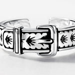 S925 Sterling Silver Creative Leather Buckle Ring