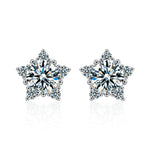 Moissanite & S925 Sterling Silver Star Stud Earrings
