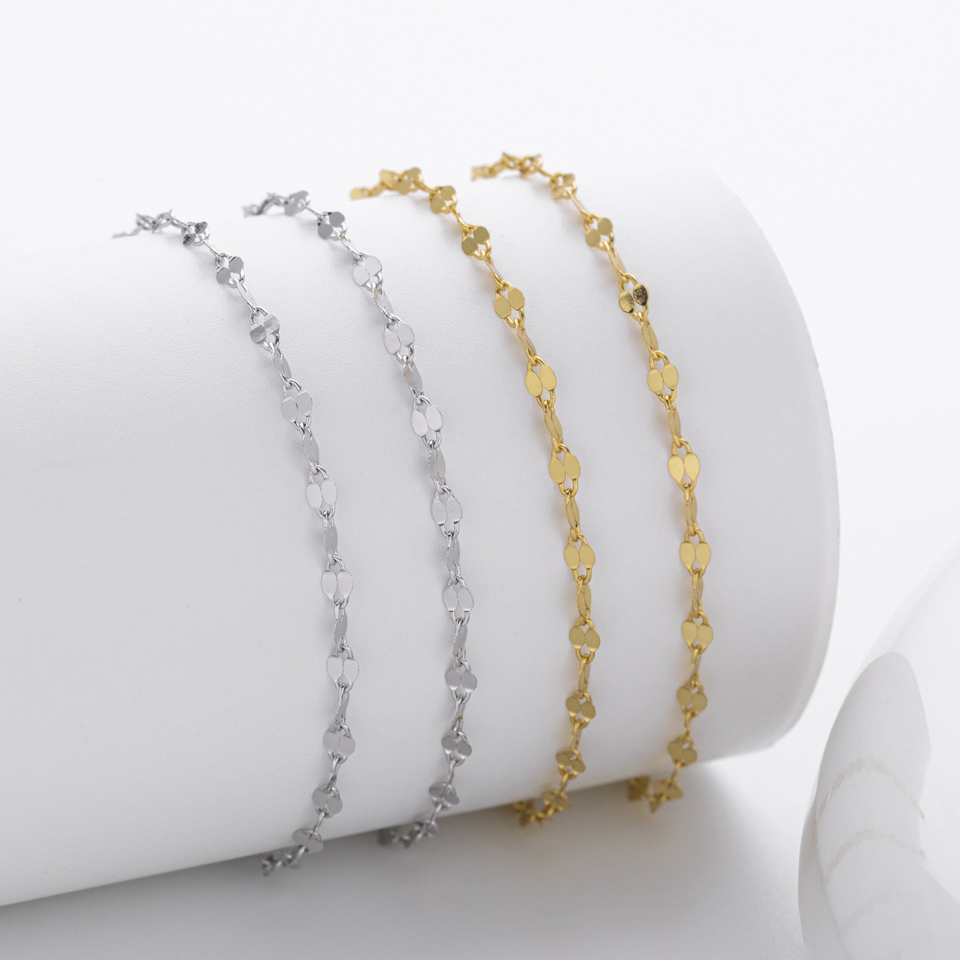 S925 Sterling Silver Sequin Bracelet