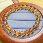 Natural Yellow Rutilated Quartz Single-Strand Bracelet