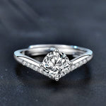 S925 Sterling Silver Princess Crown Moissanite Ring
