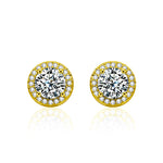 925  silver round moissanite stud earrings