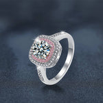 S925 Sterling Silver Sugar Cube Moissanite Ring