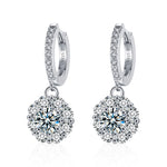 925 Sterling Silver Moissanite Elegant Sunflower Earrings