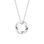 S925 Sterling Silver Moissanite Heart-Shaped Pendant Mobius Couple Necklace