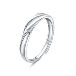 S925 Sterling Silver Wave Moissanite Couple Ring
