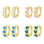 S925 Sterling Silver Heart-Shaped Zircon Huggie Earrings
