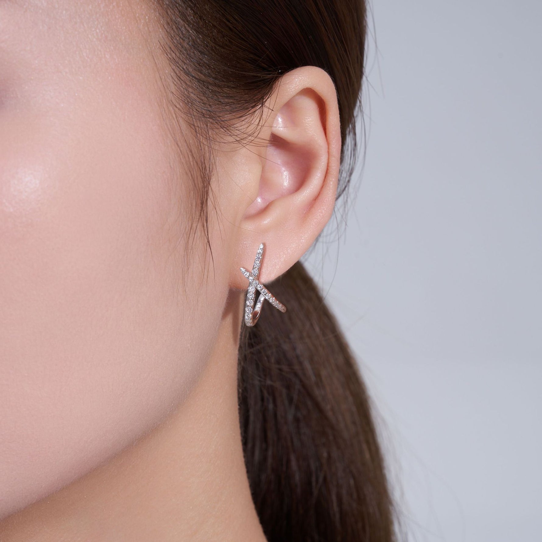 S925 Silver Bold Geometric Moissanite Earrings