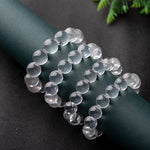 Natural Grade Clear Ice-Texture White Crystal Bracelet