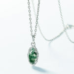 S925 Sterling Silver Geometric Horse Eye Opal Pendant Necklace