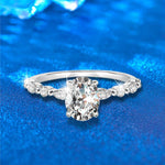 925 Sterling Silver Oval Moissanite Ring