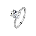 S925 Sterling Silver Oval Moissanite Ring
